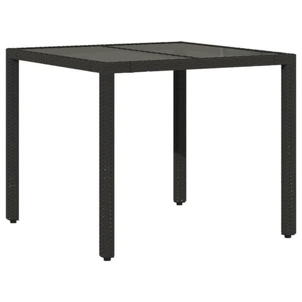 Maison Exclusive - Have spisebordssæt med puder 3 stk sort rattan glas