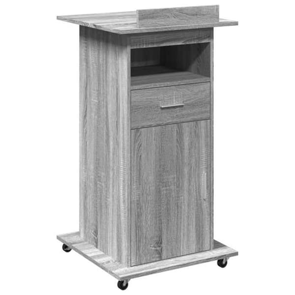 Maison Exclusive - Pulpit med hjul och låda sonoma grå ingenjörsträ