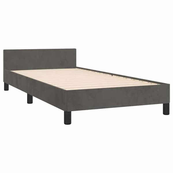 Maison Exclusive - Sängram utan madrass mörkgrå 90x190 cm sammet