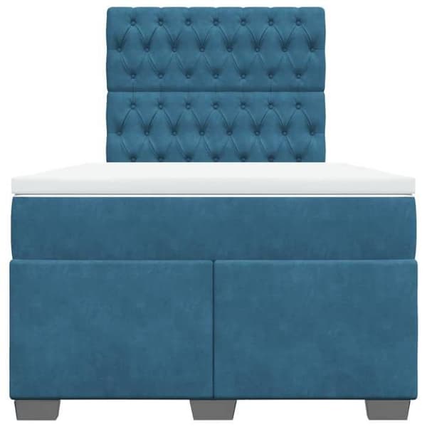 Maison Exclusive - Sänkyyn tarkoitetut lamellit ja sininen patja 120x190 cm sametti