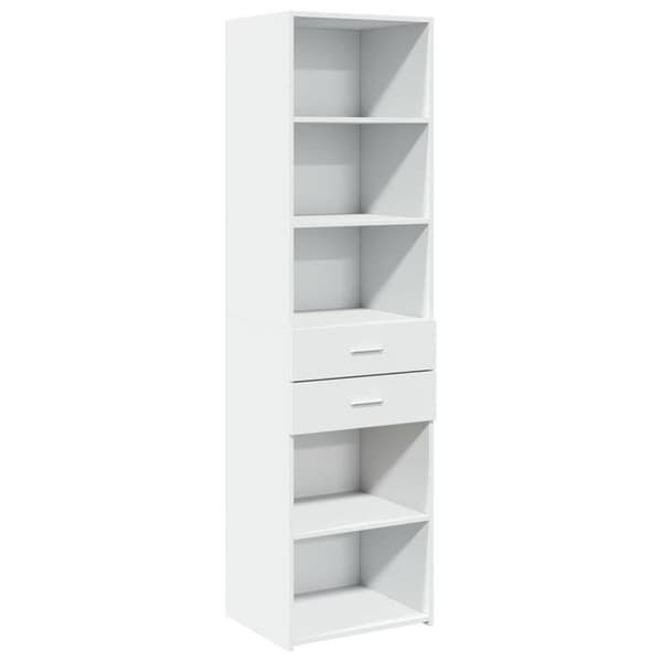 Maison Exclusive - Vit hög buffé 50x42,5x185 cm ingenjörsträ
