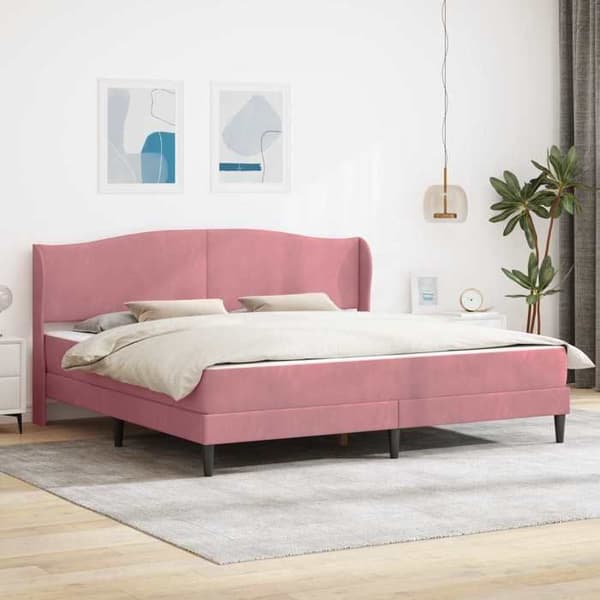 Sengestel - EKSKLUSIV HUS - 180 x 200 cm - Velour - Hovedgærde - Opbevaring under seng Ros