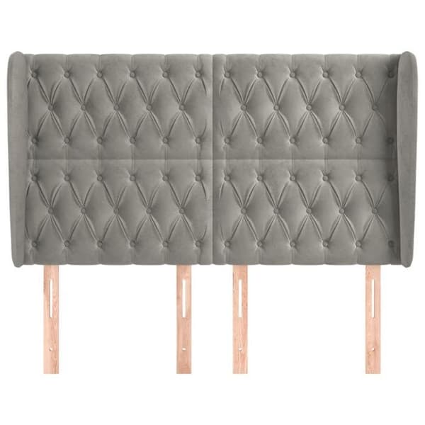 Maison Exclusive - Pääty, jossa korvat, Vaaleanharmaa 163x23x118/128 cm Sametti ljusgrått