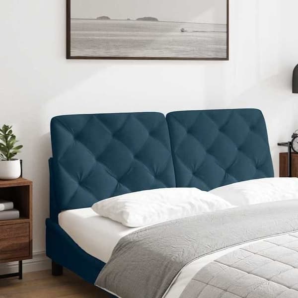 Maison Exclusive - Blå sänggavelkudde 120 cm i sammet