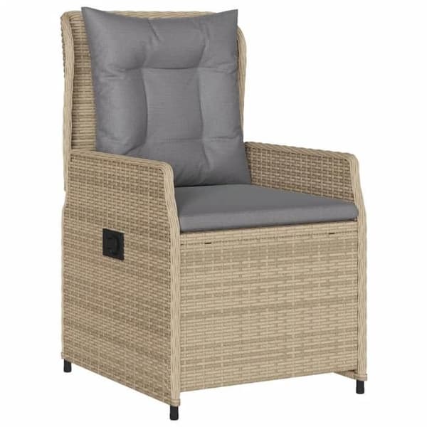 Maison Exclusive - Trädgårdsset med 5 delar i beige polyrotting med kuddar