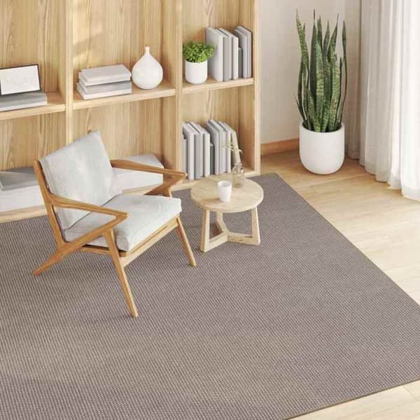 Indendørs tæppe - EKSKLUSIV HUS - LUGO - Taupe - 120 x 120 cm - Antiskrid polyester Mol