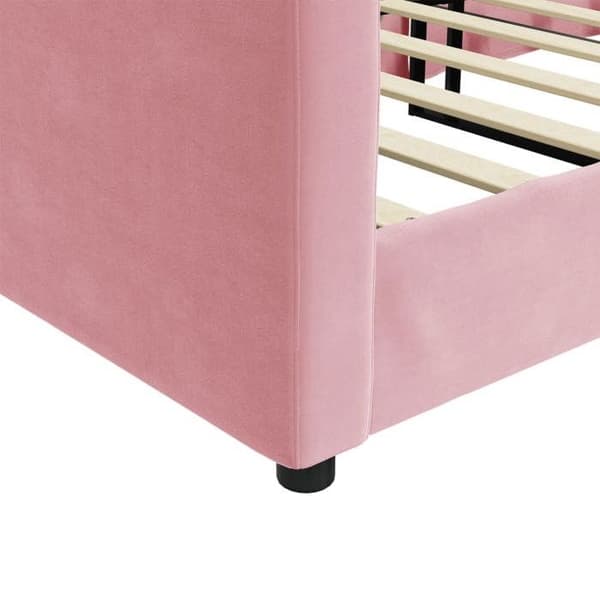 Maison Exclusive - Sängsoffa utan madrass rosa 90x200 cm sammet