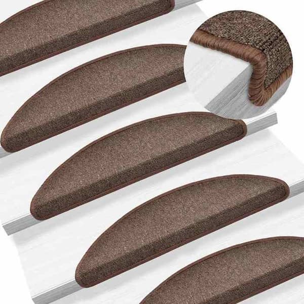 Maison Exclusive - Trappe tæppe 30 stykker 56 x 17 x 3 cm kaffe brunt halvmåne