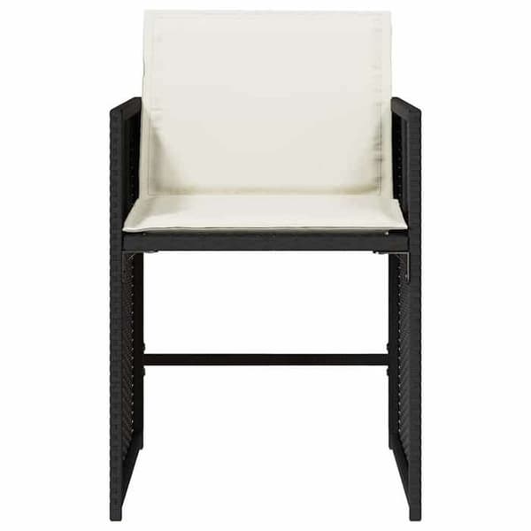 Maison Exclusive - Trädgårdsstolar set om 4 med svarta kuddar i flätad resin svart
