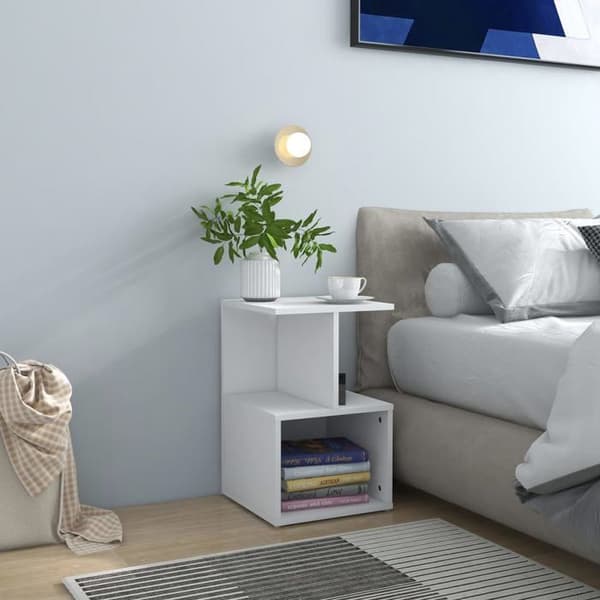 Maison Exclusive - Sängbord vit 35x35x55 cm ingenjörsträ Matt vit