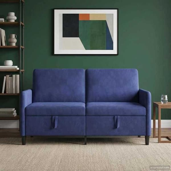 Maison Exclusive - Sofa med opbevaring Blå politistørrelse 152 x 78 x 87 cm Polyester
