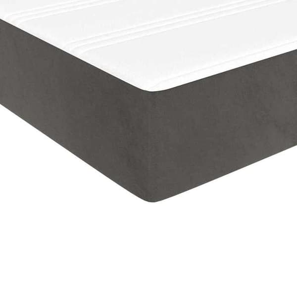 Fjädermadrass - EXKLUSIV HEM - 80x200x20 cm - Grå sammet - Medelhårdhet - 1 plats