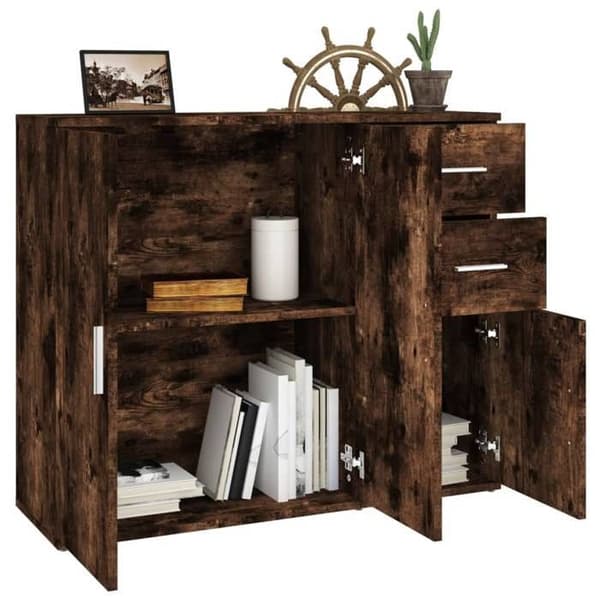 Maison Exclusive - Buffé Ek rökt 91x29,5x75 cm Ingenjörsträ
