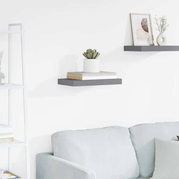 Maison Exclusive - Kelluva seinähylly harmaa 40x23,5x3,8 cm MDF Grå