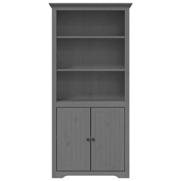 Maison Exclusive - BODO-hylly harmaa 82x40x173 cm massiivipuusta grå