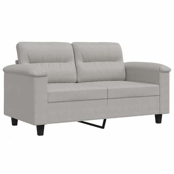 Maison Exclusive - Soffa för 2 personer Ljusgrå 120 cm Mikrofiber Ljusgrått