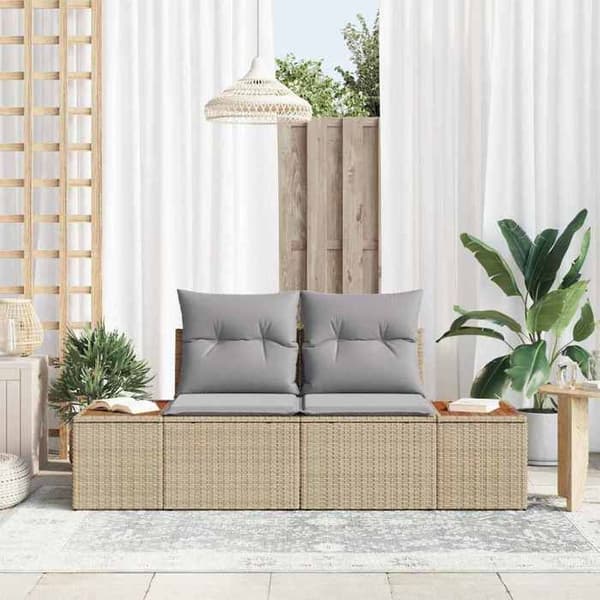 Havemøbel - MAISON EXCLUSIVE - Maison Exclusive - 2 pladser - Polyrotin beige - Stålramme 184x62x85 cm beige