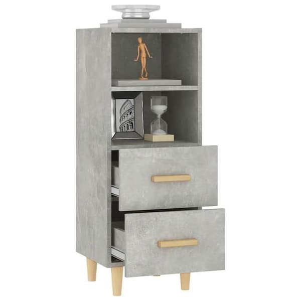 Maison Exclusive - Buffé Grå betong 34,5x34x90 cm Ingenjörsträ