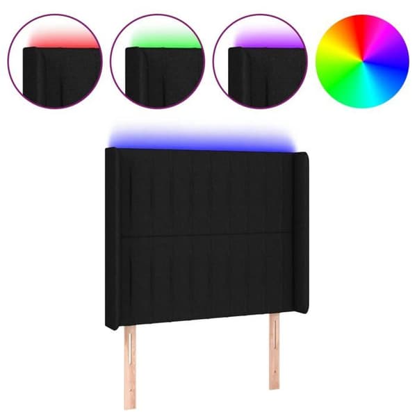 Maison Exclusive - LED-päätymustalla 83x16x118/128 cm kankaalla Svart