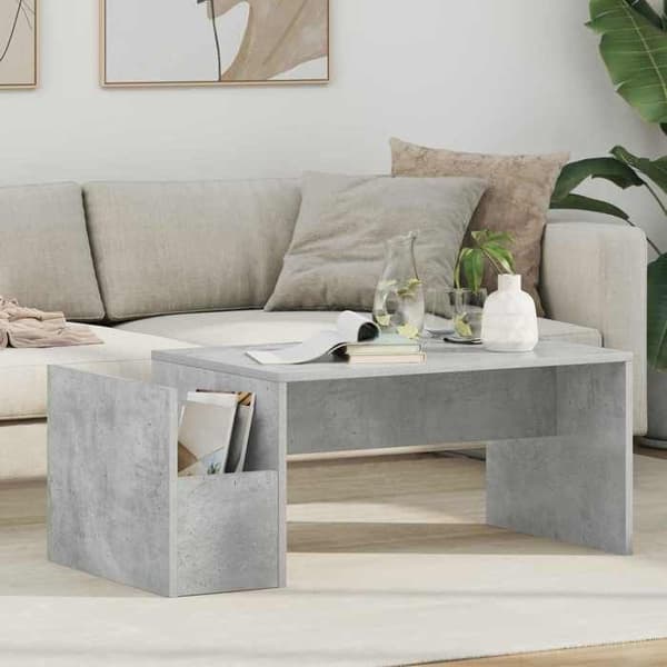 Bord - EKSKLUSIV HUS - 90 x 45 x 35 cm - Beton grå - Ingeniørtræ - Rektangulær Betonggrå