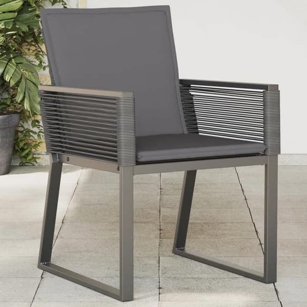 Maison Exclusive - Trädgårdsstolar med kuddar, set om 2, svart flätad resin svart