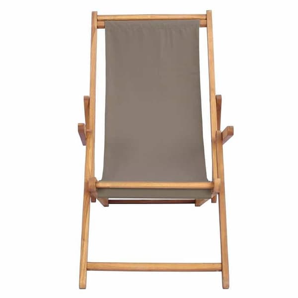 Maison Exclusive - Strandstol Taupe Massivt Teaktræ Mol