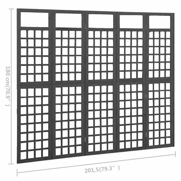 Maison Exclusive - Avskiljande vägg med 5 paneler/ram av massivt granträ