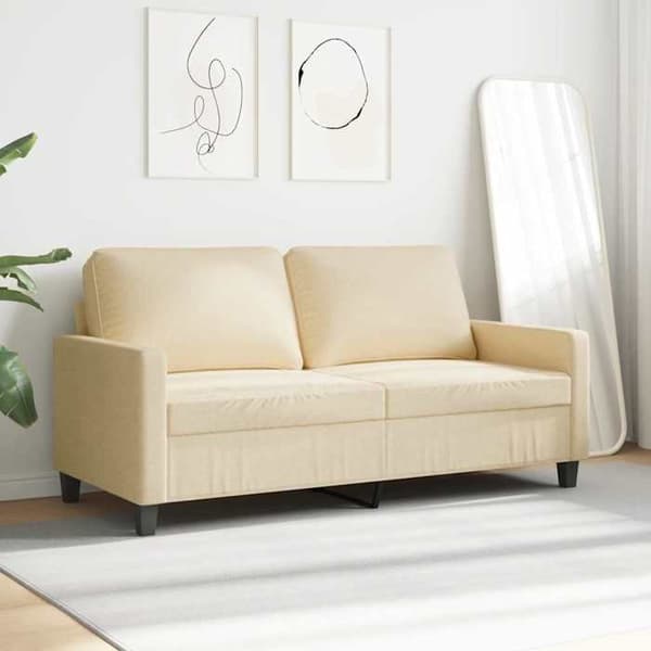 Maison Exclusive - Soffa 2-sits Creme 140 cm Tyg
