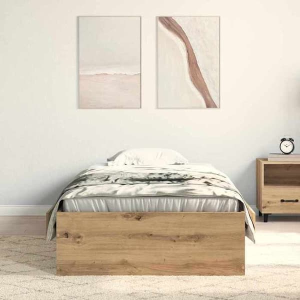 Maison Exclusive - Håndlavet egetræsseng 90 x 190 cm Ingeniørtræ