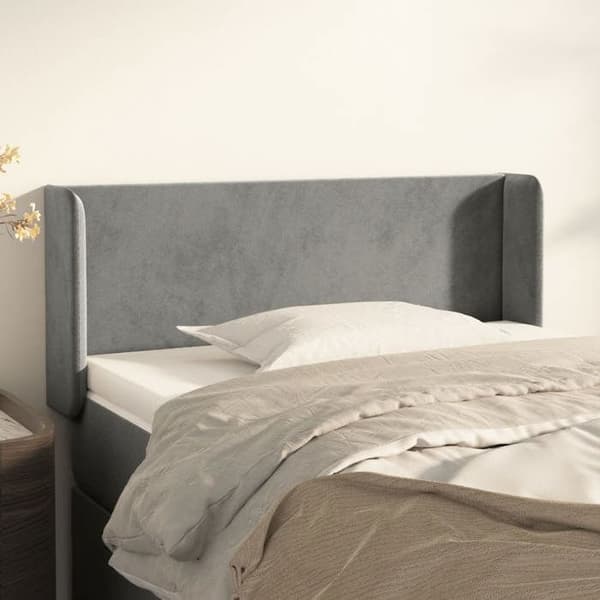Maison Exclusive - Pääty, jossa korvat, Vaaleanharmaa 93x16x78/88 cm Sametti ljusgrått