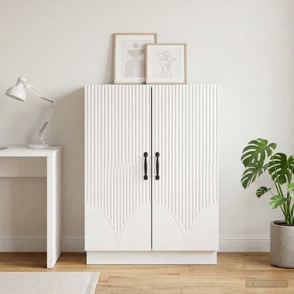 Buffet bas - EKSKLUSIVT HUS - 66 x 34,5 x 87 cm - Hvid - Ingeniørtræ - Stort opbevaring Vit