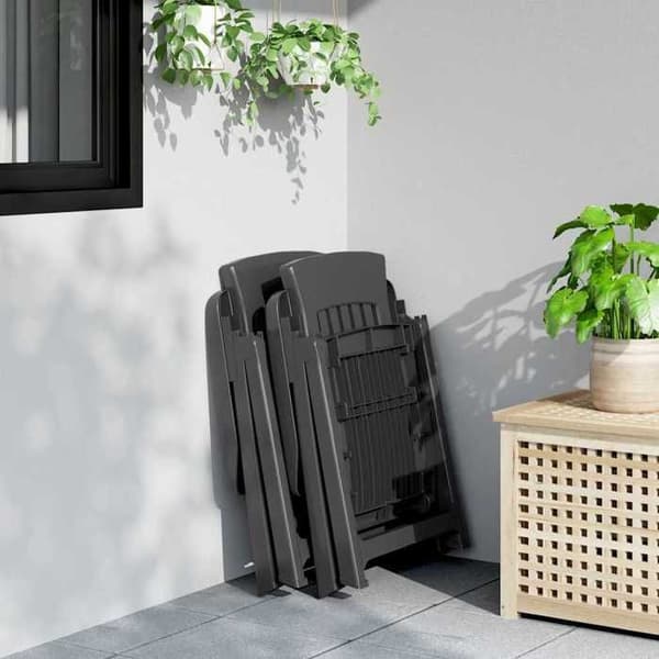 Maison Exclusive - Fällbara lutande fåtöljer, set om 2, antracit, PP