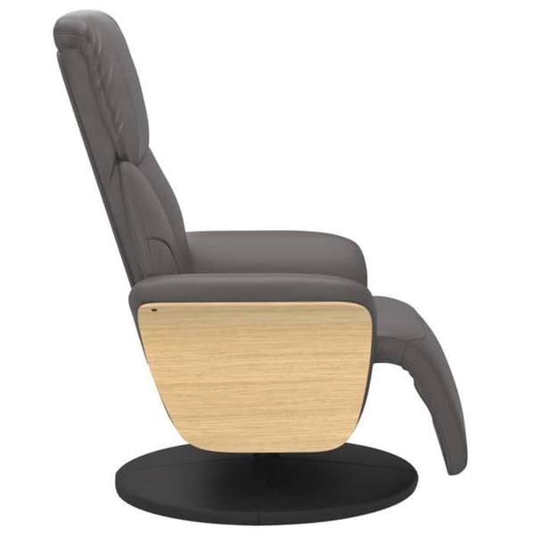 Stole & Relaxstole - MAISON EXCLUSIVE - Lænestol med vippefunktion - Grå kunstlæder - 360° drejelig - Vippes 105–125° Grå