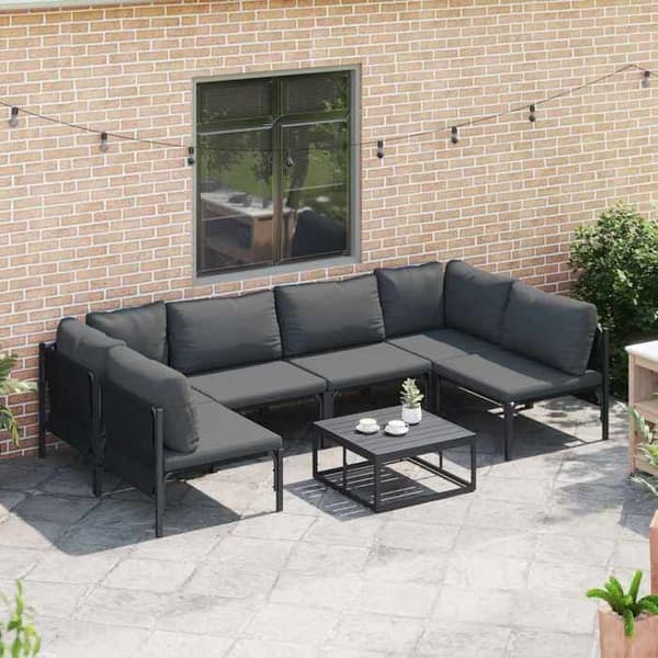 Maison Exclusive - 6 osan musta terassikalustesetti