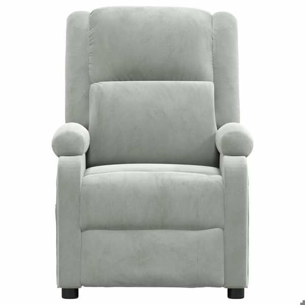 Maison Exclusive - Ljusgrå velour fåtölj med lutning