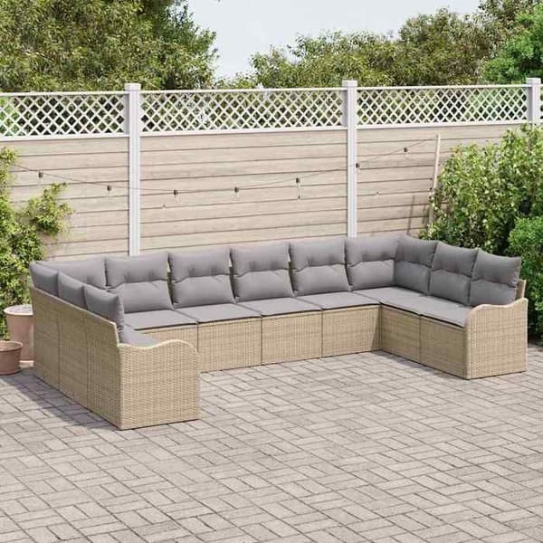 Maison Exclusive - Beige puutarhakalustesarja 344 x 177,5 x 85 cm