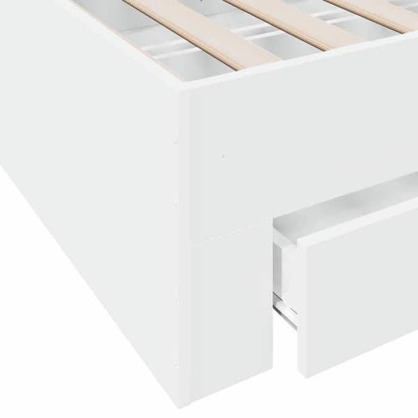 Maison Exclusive - Sängram med låda och förvaring Vit Ingenjörsträ
