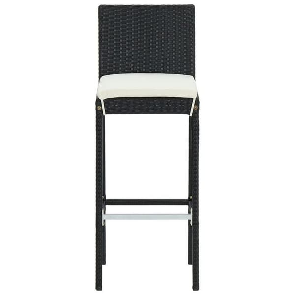 Maison Exclusive - Barstolar med kuddar, set om 6, svart flätad resin