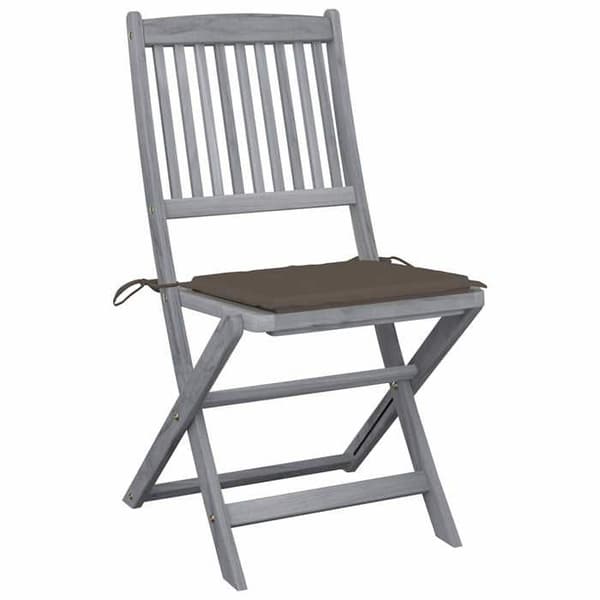 Maison Exclusive - Fällbara utomhusstolar set om 2 och kuddar i akaciaträ