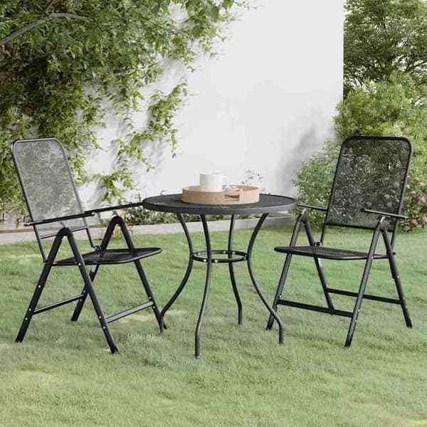 Maison Exclusive - Trädgårdsset 3 delar Metallnät Anthracit