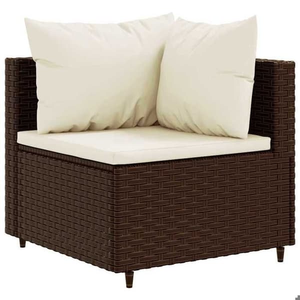 Maison Exclusive - Trädgårdsmöbler 5 delar med kuddar Brun Flätad resin