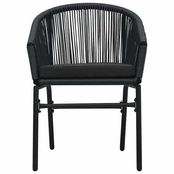 Maison Exclusive - 3-osainen bistro-setti tyynyillä, musta PE-kuitu