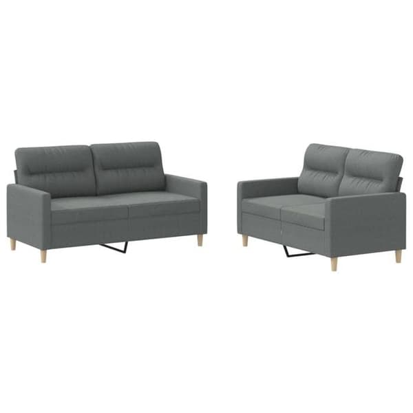 Maison Exclusive - Sæt af 2 sofaer med puder Mørkegrå Stof