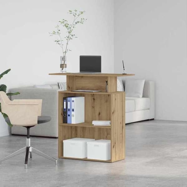 Maison Exclusive - Reception desk i håndlavet egetræ 100x40x104 cm ingeniørtræ