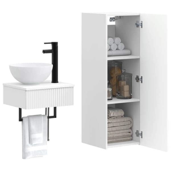 Maison Exclusive - Badmöbelset 2 delar Vit
