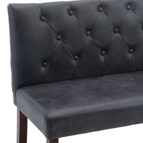 Banc - EKSKLUSIVT HUS - 120 cm - Grå - Syntetisk ruskind - Polstret ryg Grå