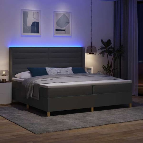 Maison Exclusive - Jousipatja LED-valolla harmaa 200 x 200 cm kangas Grå