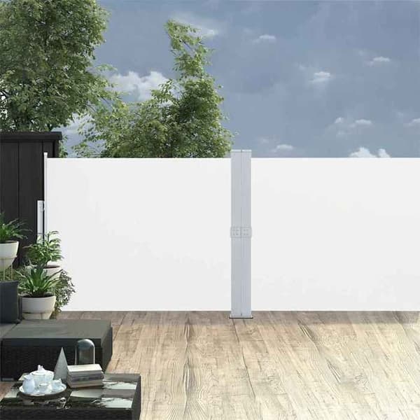 Maison Exclusive - Utdragbart sidotak för patio 140x1200 cm Kräm Grädde