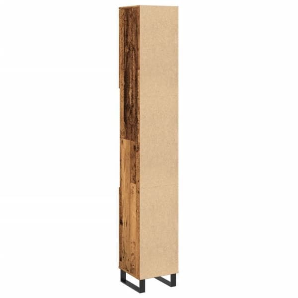 Maison Exclusive - Badrumsskåp gammalt trä 30x30x190cm ingenjörsträ
