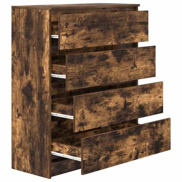 Maison Exclusive - Buffé ek rökig 80x35x99 cm ingenjörsträ Rökt ek